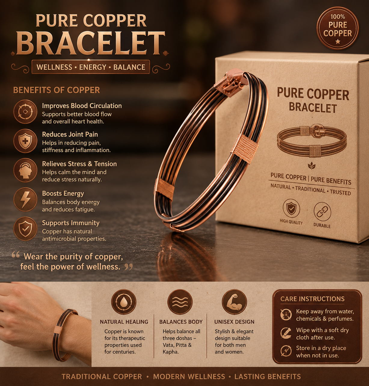 Pure Copper Bracelet