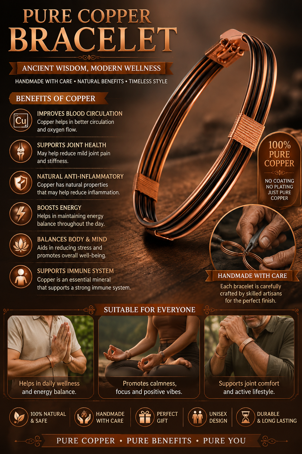 Pure Copper Bracelet